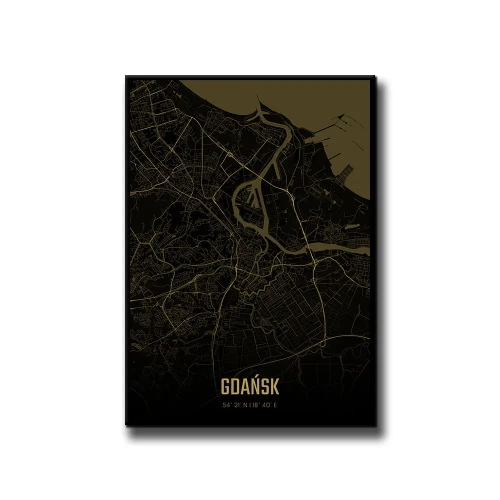 Plakat Gdańsk amber night białe tło