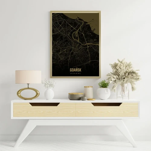Plakat Gdańsk amber night mockup