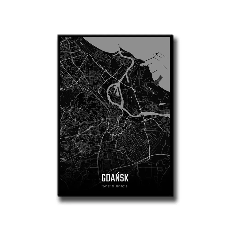 Plakat Gdańsk night białe tło