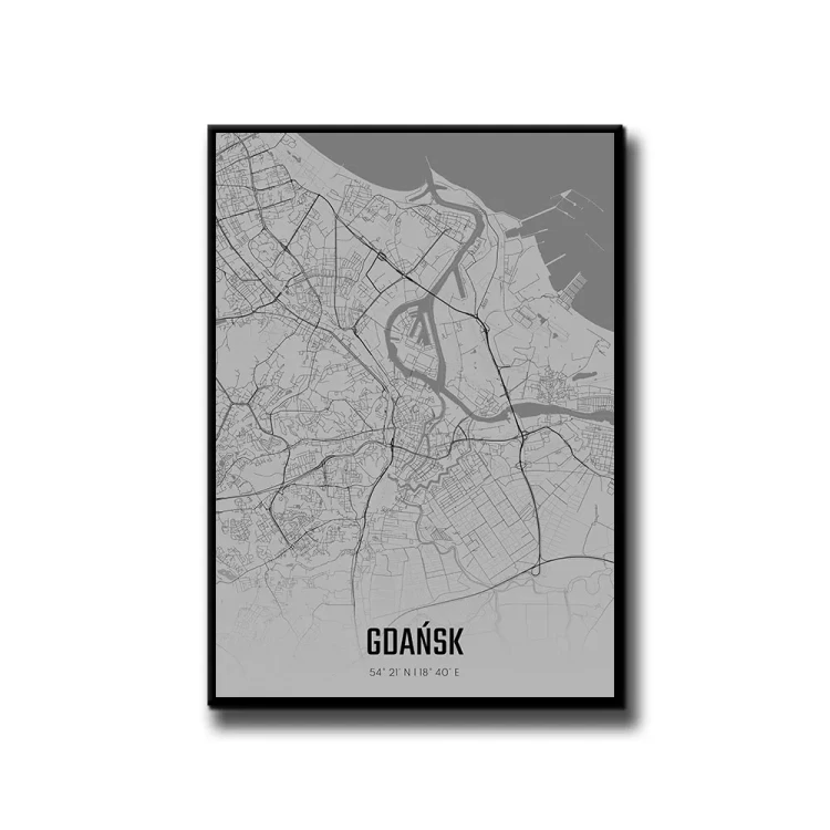 Plakat Gdańsk fog białe tło