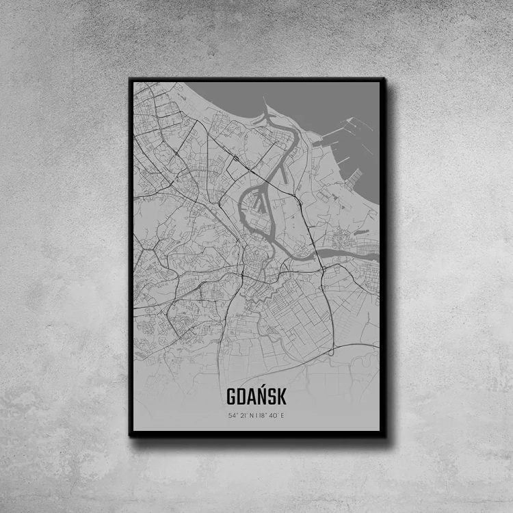 Plakat Gdańsk fog tło ściana szary beton
