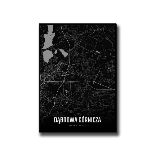 Plakat Dąbrowa Górnicza night białe tło