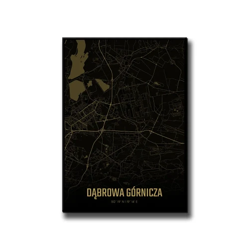 Plakat Dąbrowa Górnicza amber night białe tło