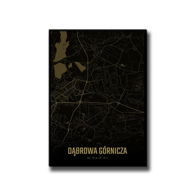 Plakat Dąbrowa Górnicza amber night białe tło