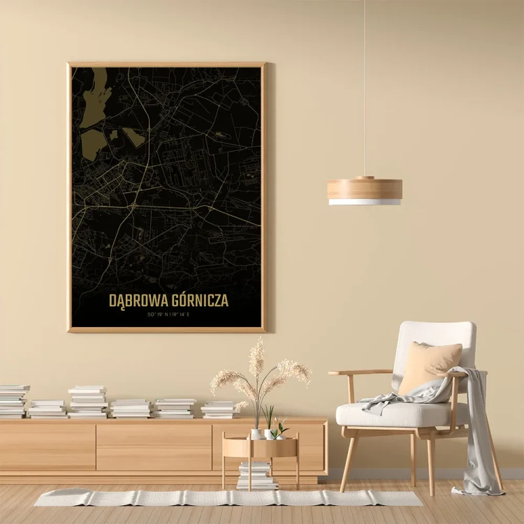 Plakat Dąbrowa Górnicza amber night mockup