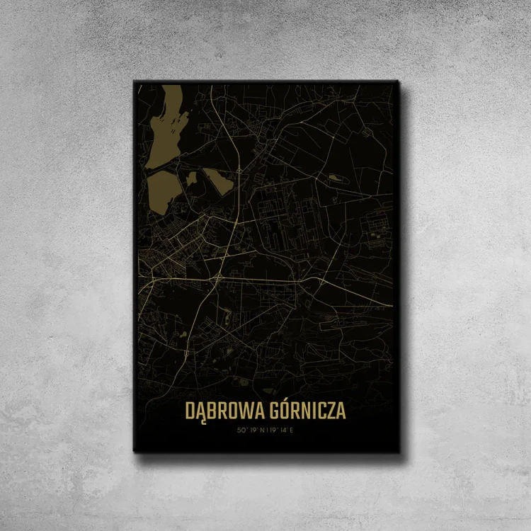 Plakat Dąbrowa Górnicza amber night tło ściana szary beton