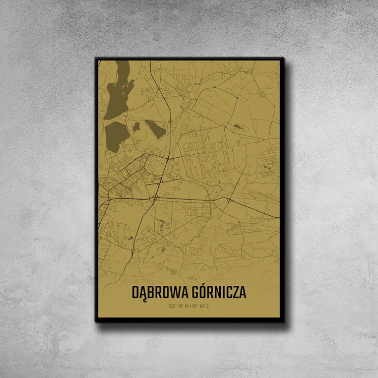 Plakat Dąbrowa Górnicza amber tło ściana szary beton