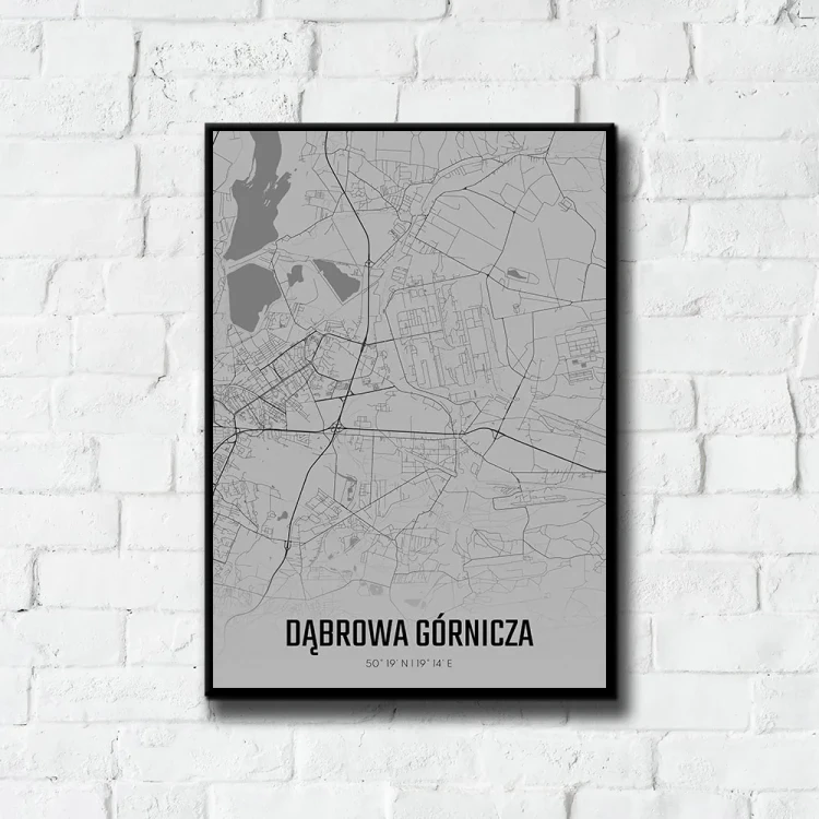 Plakat Dąbrowa Górnicza fog tło ściana białe cegły
