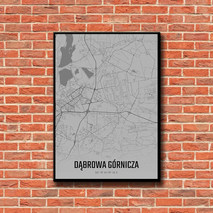 Plakat Dąbrowa Górnicza fog tło ściana czerwone cegły