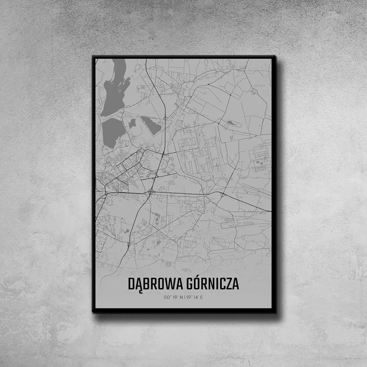 Plakat Dąbrowa Górnicza fog tło ściana szary beton