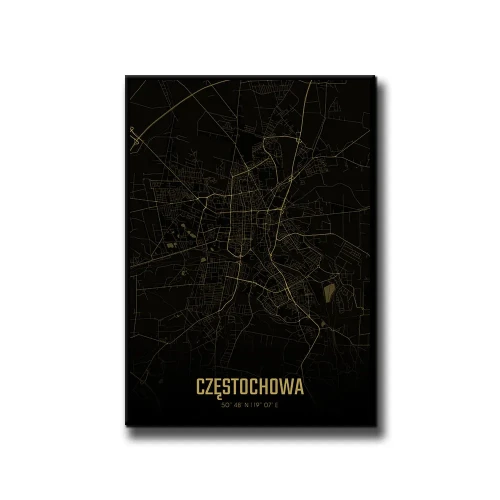 Plakat Częstochowa amber night białe tło