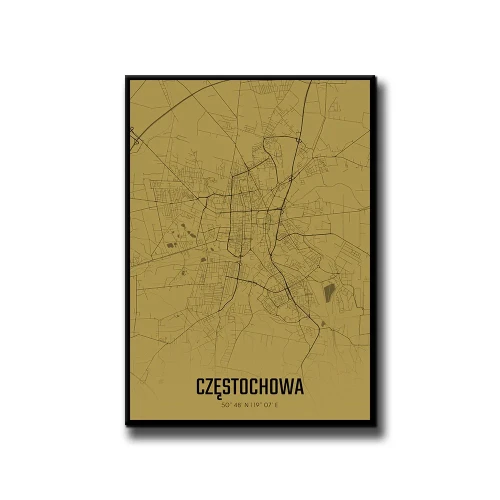 Plakat Częstochowa amber białe tło
