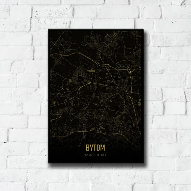 Plakat Bytom amber night tło ściana białe cegły