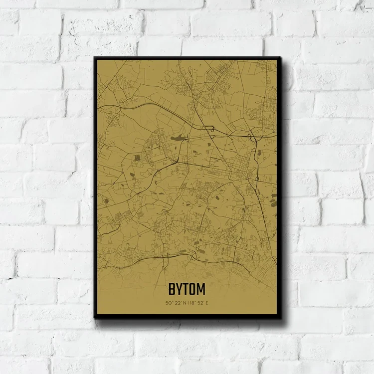 Plakat Bytom amber tło ściana białe cegły