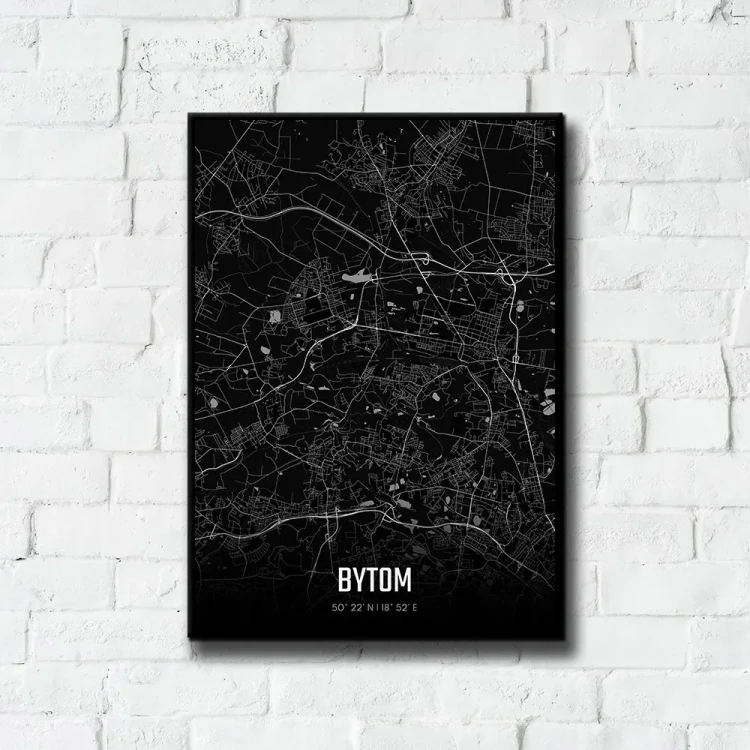 Plakat Bytom night tło ściana białe cegły