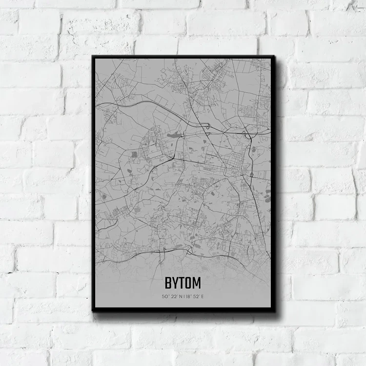 Plakat Bytom fog tło ściana białe cegły