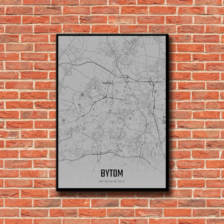 Plakat Bytom fog tło ściana czerwone cegły