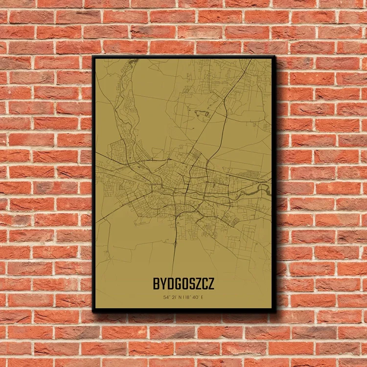 Plakat Bydgoszcz amber tło ściana czerwone cegły