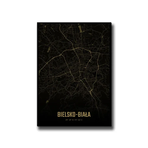 Plakat Bielsko Biała amber night białe tło