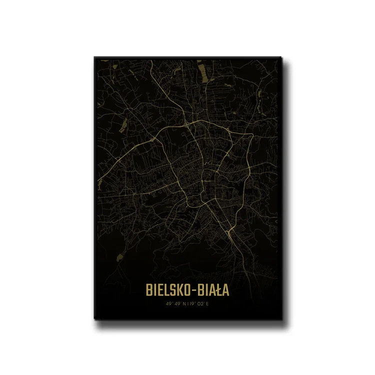 Plakat Bielsko Biała amber night białe tło