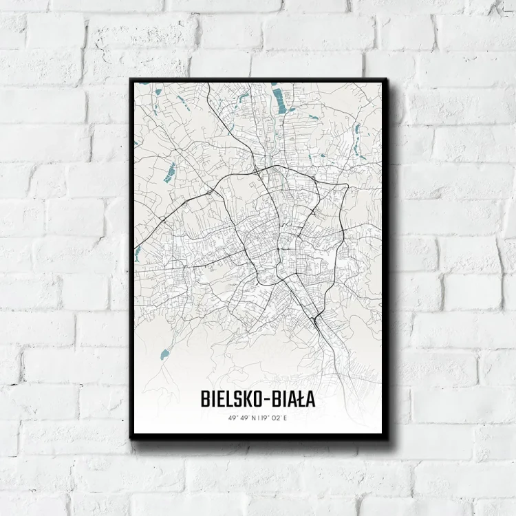 Plakat Bielsko Biała day tło ściana białe cegły