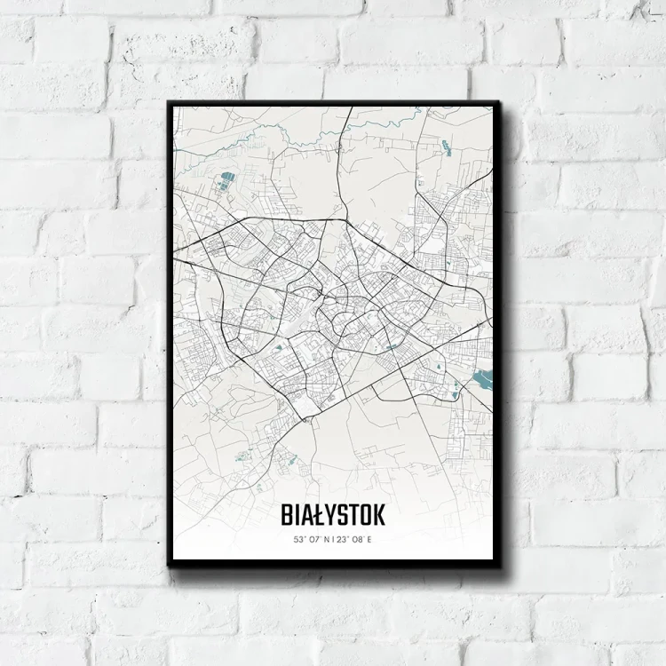 Plakat Białystok day tło ściana białe cegły