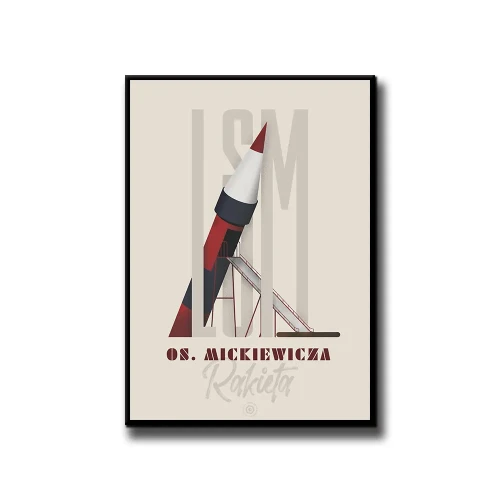 Plakat LSM Rakieta białe tło