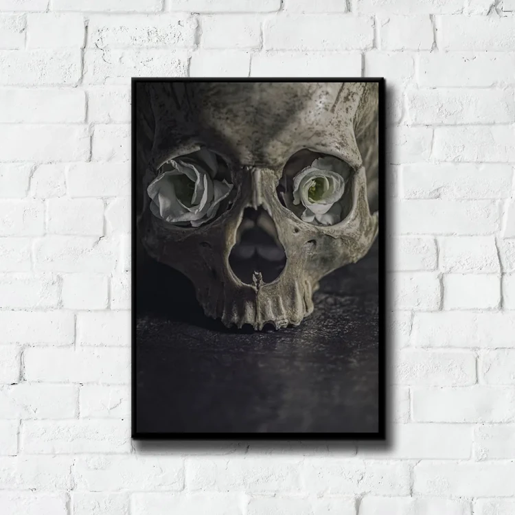 Plakat Requiem tło ściana białe cegły