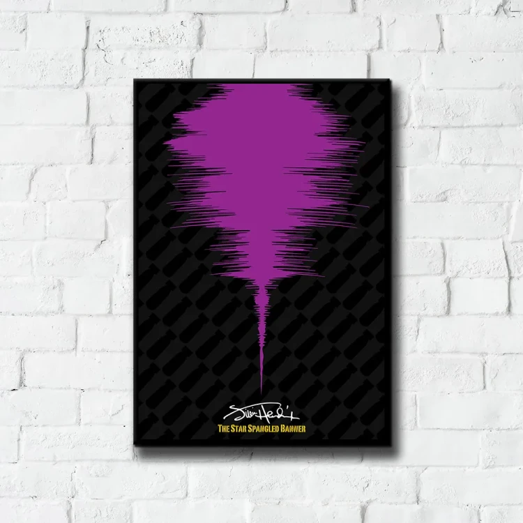 Plakat Hendrix tło ściana białe cegły
