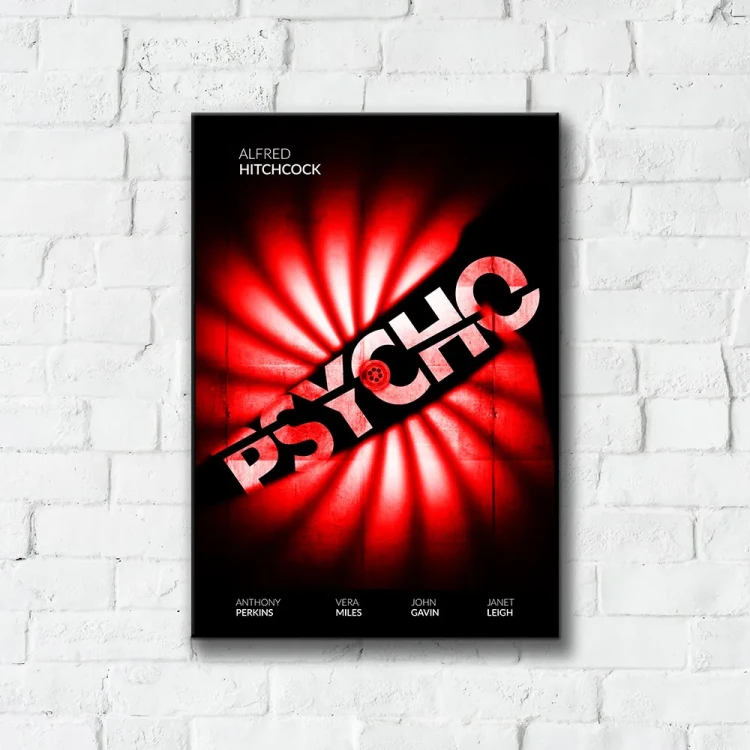 Plakat Psycho tło ściana białe cegły