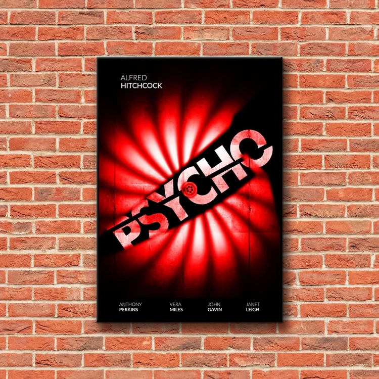 Plakat Psycho tło ściana czerwone cegły