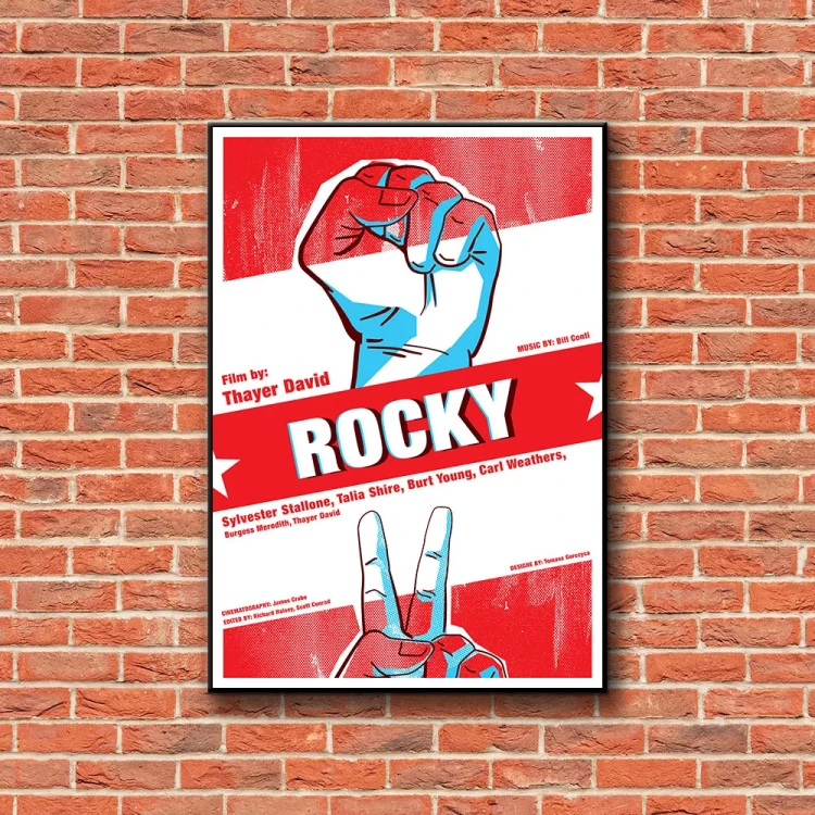 Plakat Rocky tło ściana czerwone cegły
