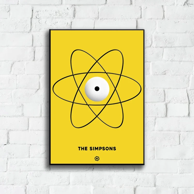 Plakat The Simpsons tło ściana białe cegły
