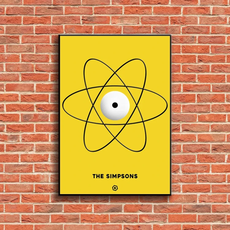 Plakat The Simpsons tło ściana czerwone cegły