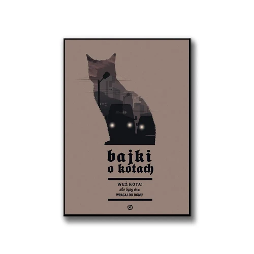 Plakat Bajki o kotach białe tło