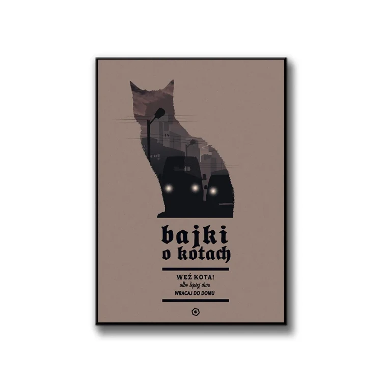 Plakat Bajki o kotach białe tło