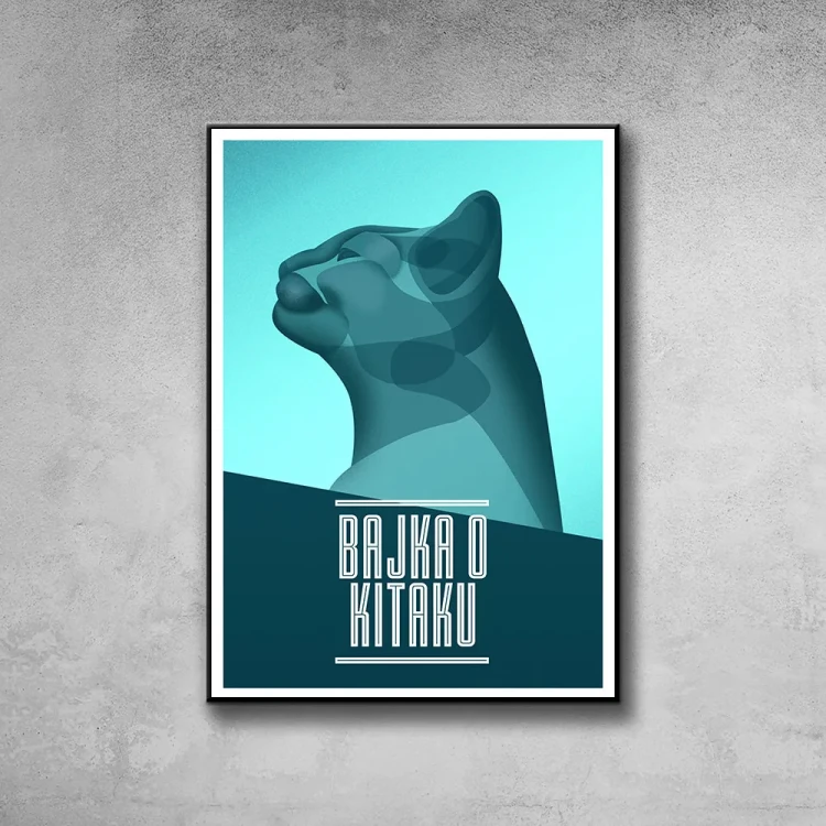 Plakat Bajka o kitaku tło ściana szary beton