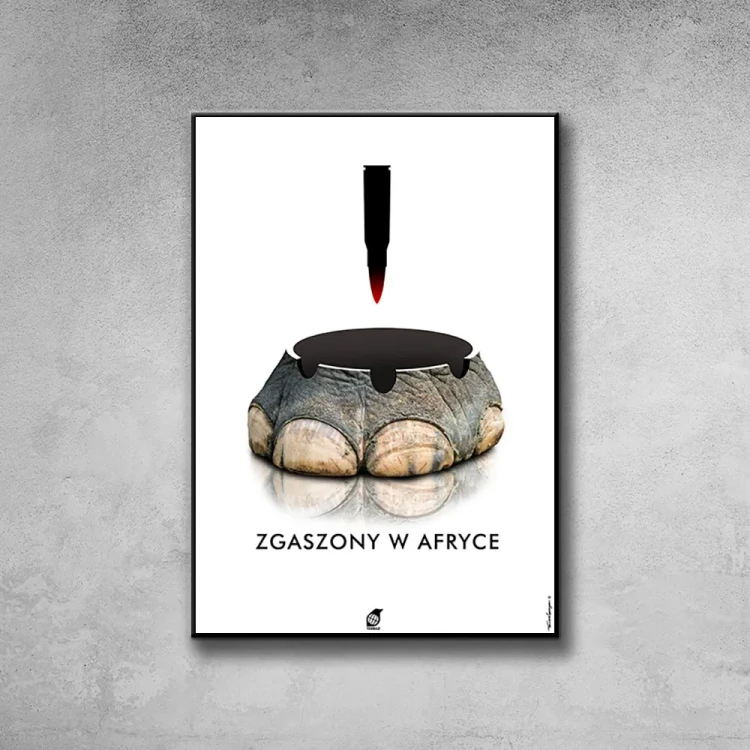 Plakat Zgaszony w Afryce tło ściana szary beton