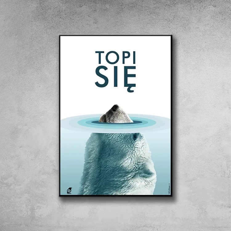Plakat Topi Się tło ściana szary beton