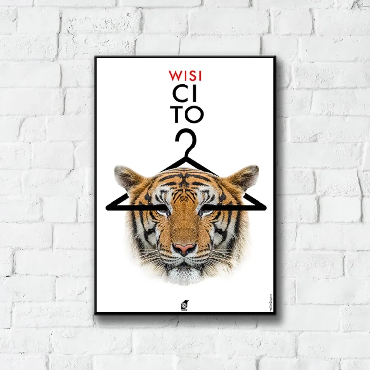 Plakat Wisi Ci To tło ściana białe cegły
