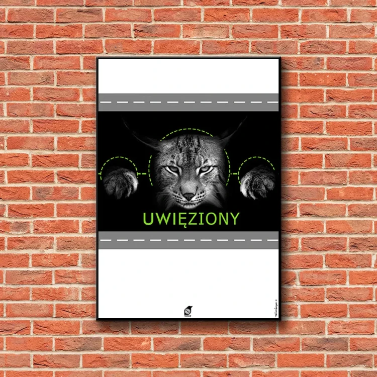 Plakat Uwięziony tło ściana czerwone cegły