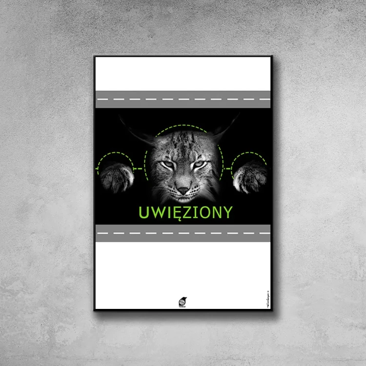 Plakat Uwięziony tło ściana szary beton