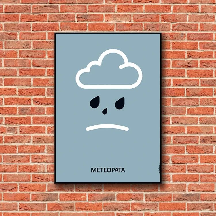 Plakat Meteopata tło ściana czerwone cegły
