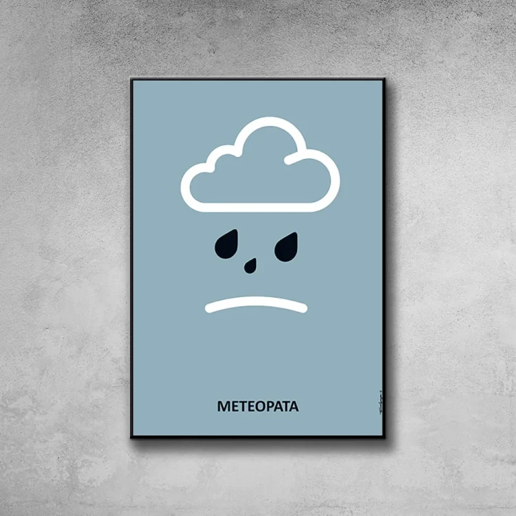 Plakat Meteopata tło ściana szary beton