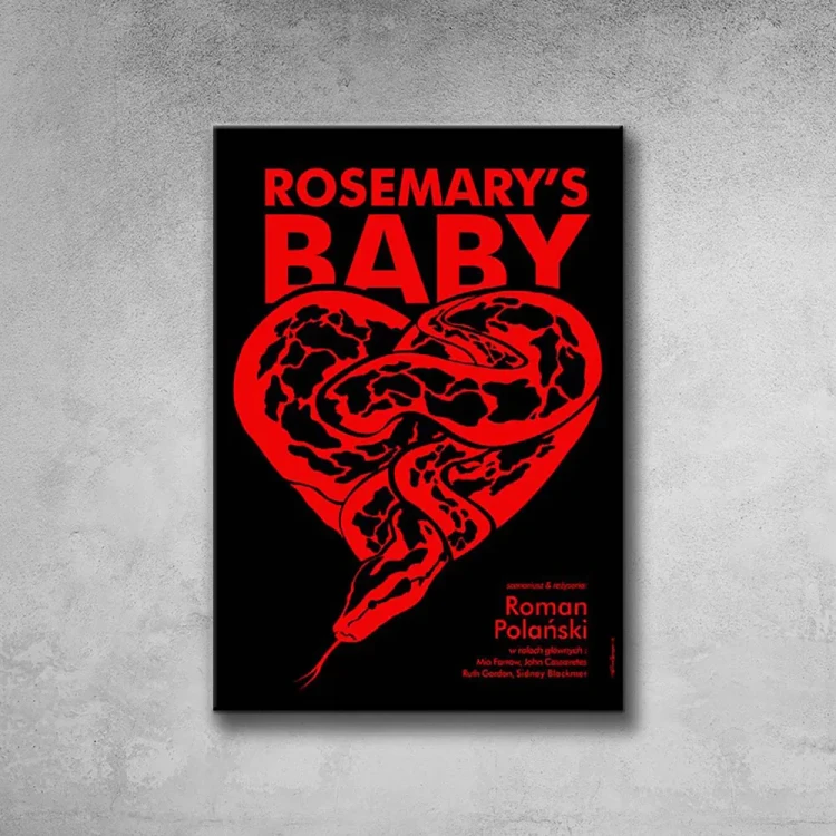 Plakat Rosemary's Baby tło ściana szary beton