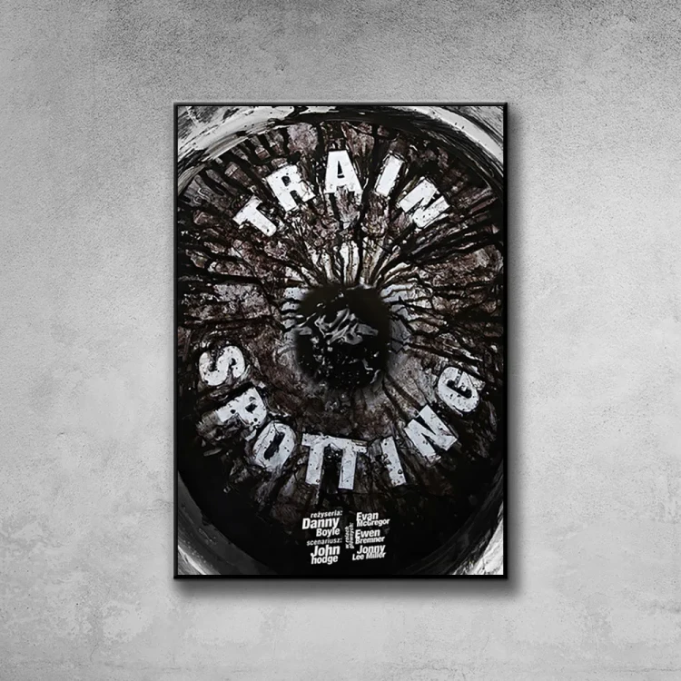 Plakat Trainspotting tło ściana szary beton