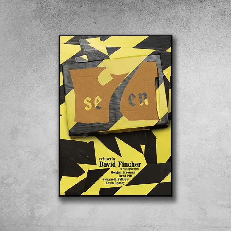 Plakat Se7en siedem tło ściana szary beton