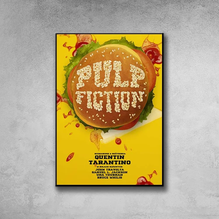 Plakat Pulp Fiction tło ściana szary beton