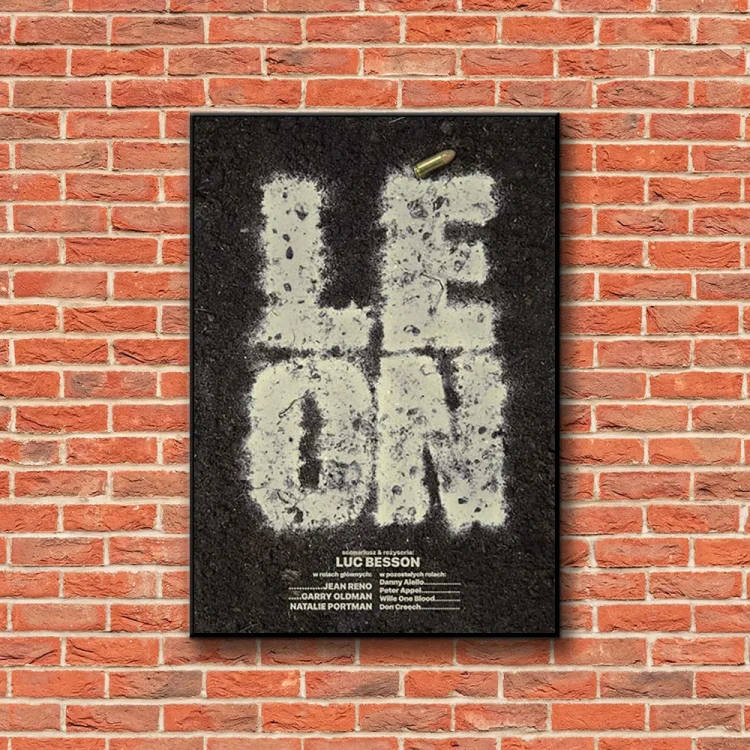 Plakat Leon tło ściana czerwone cegły