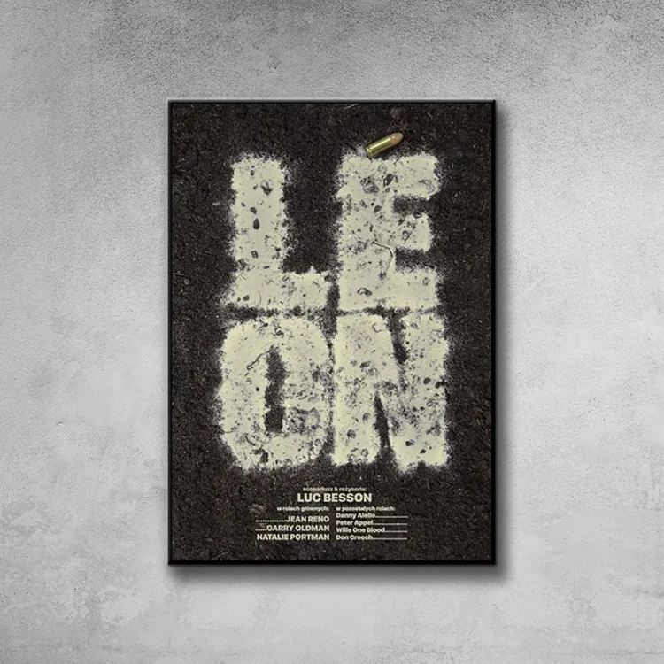 Plakat Leon tło ściana szary beton